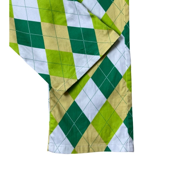 Loudmouth Golf Pants Argyle print slim Fit Women’s 34” Preppy Sporty Low Rise - Picture 5 of 10